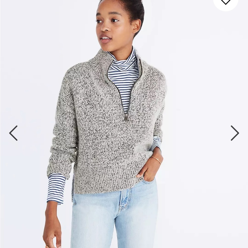 Madewell Marled Half Zip Sweater